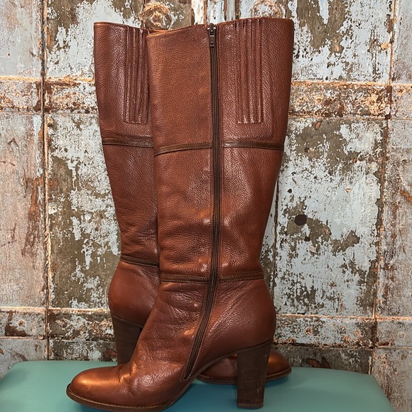 J.Crew Beckett Extended Calf Chocolate Brown Leather Knee-High Boots size 8 - Picture 11 of 15